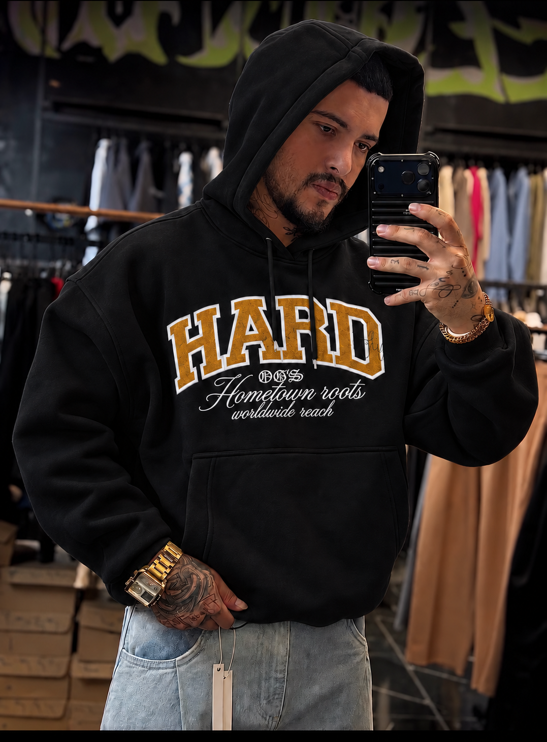 HOODIE BLACK/TIM