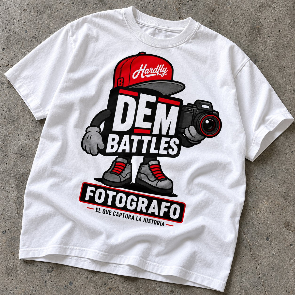 Polera DEM BATTLES Fotógrafo – Blanca