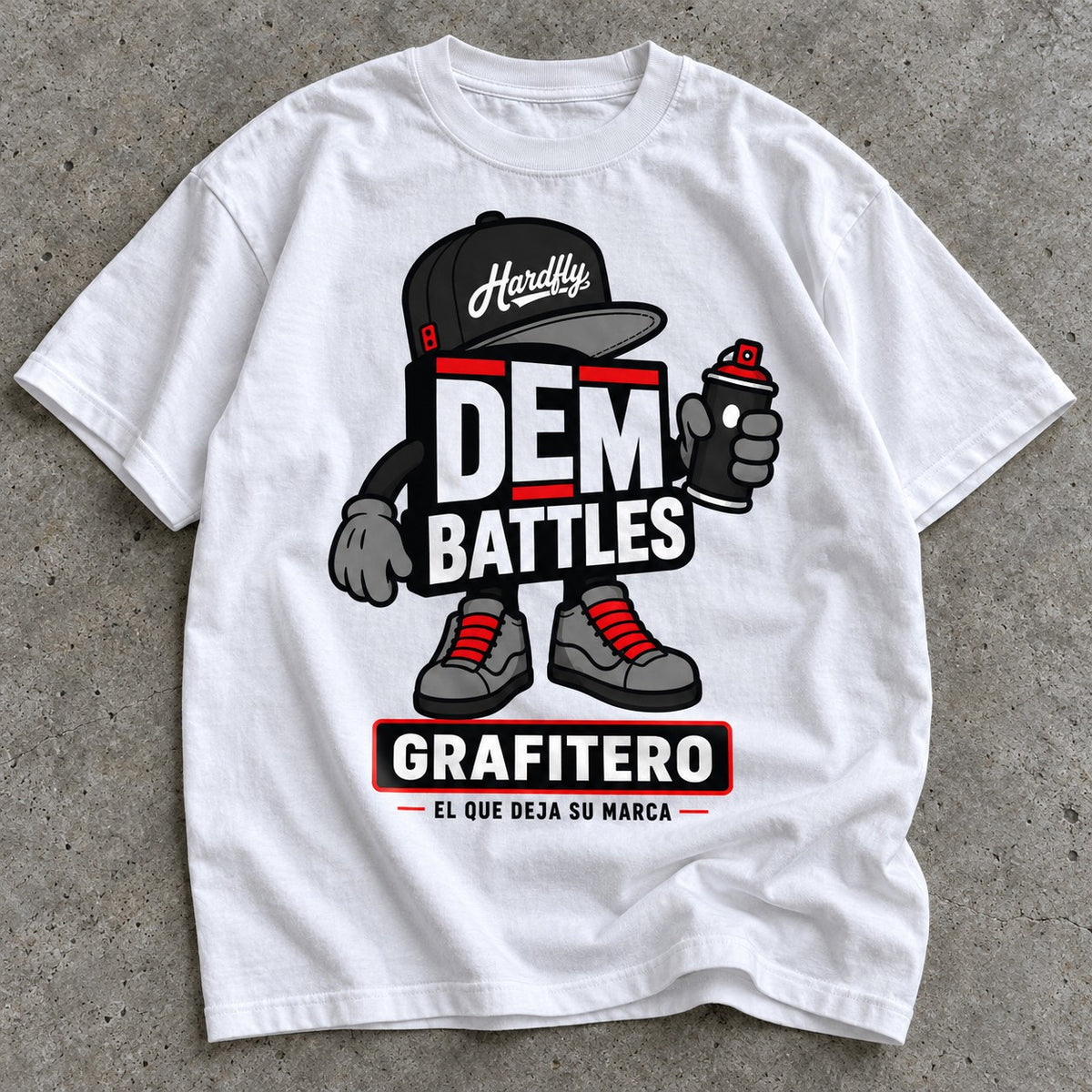 Polera DEM BATTLES Grafitero – Blanca