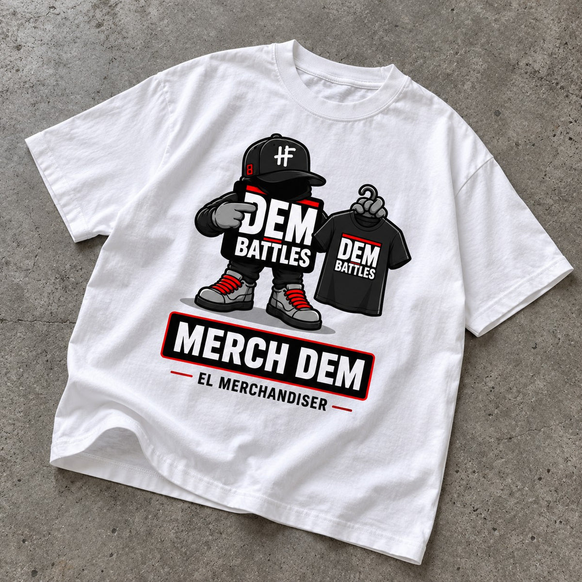 Polera DEM BATTLES Merch Dem – Blanca