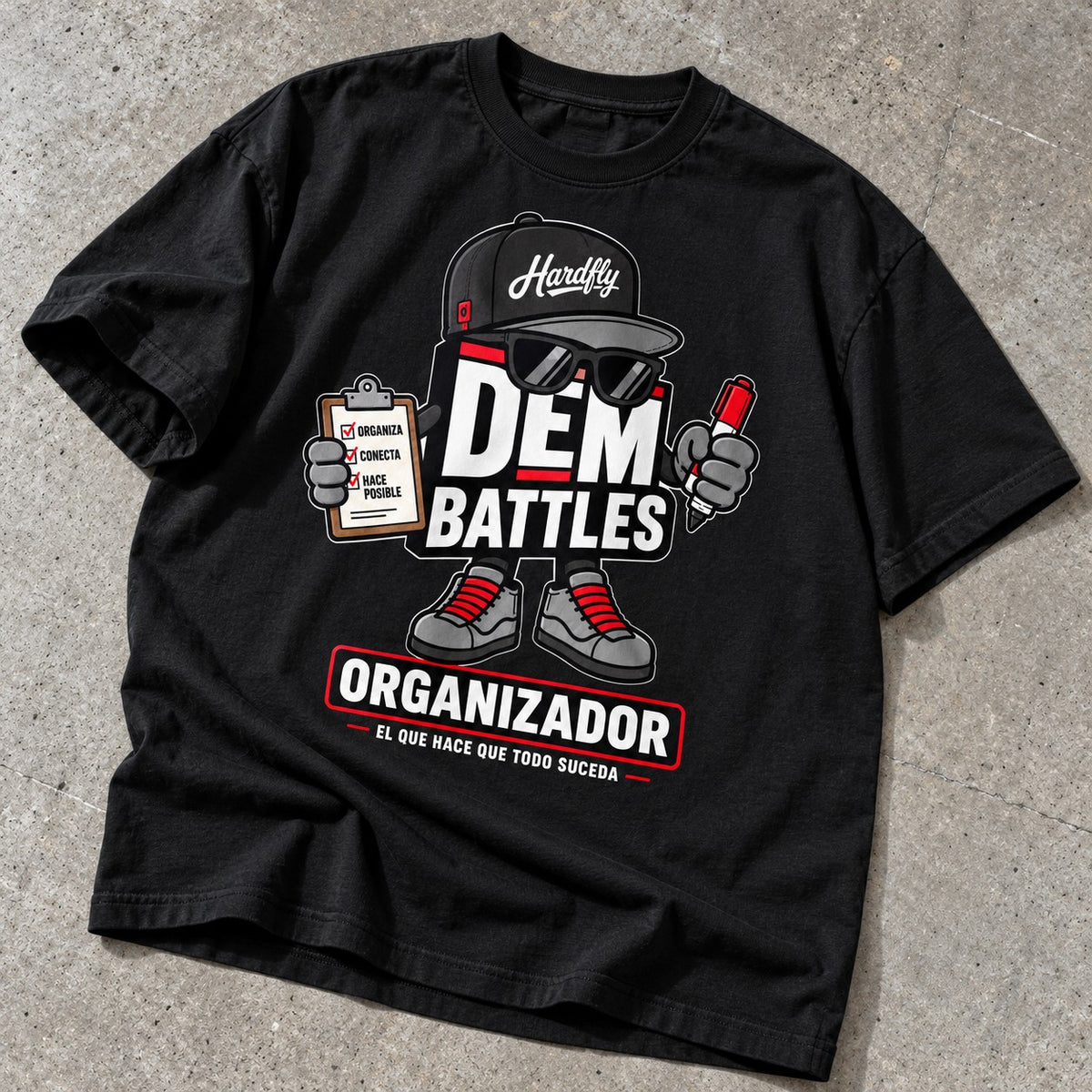 Polera DEM BATTLES Organizador – Negra
