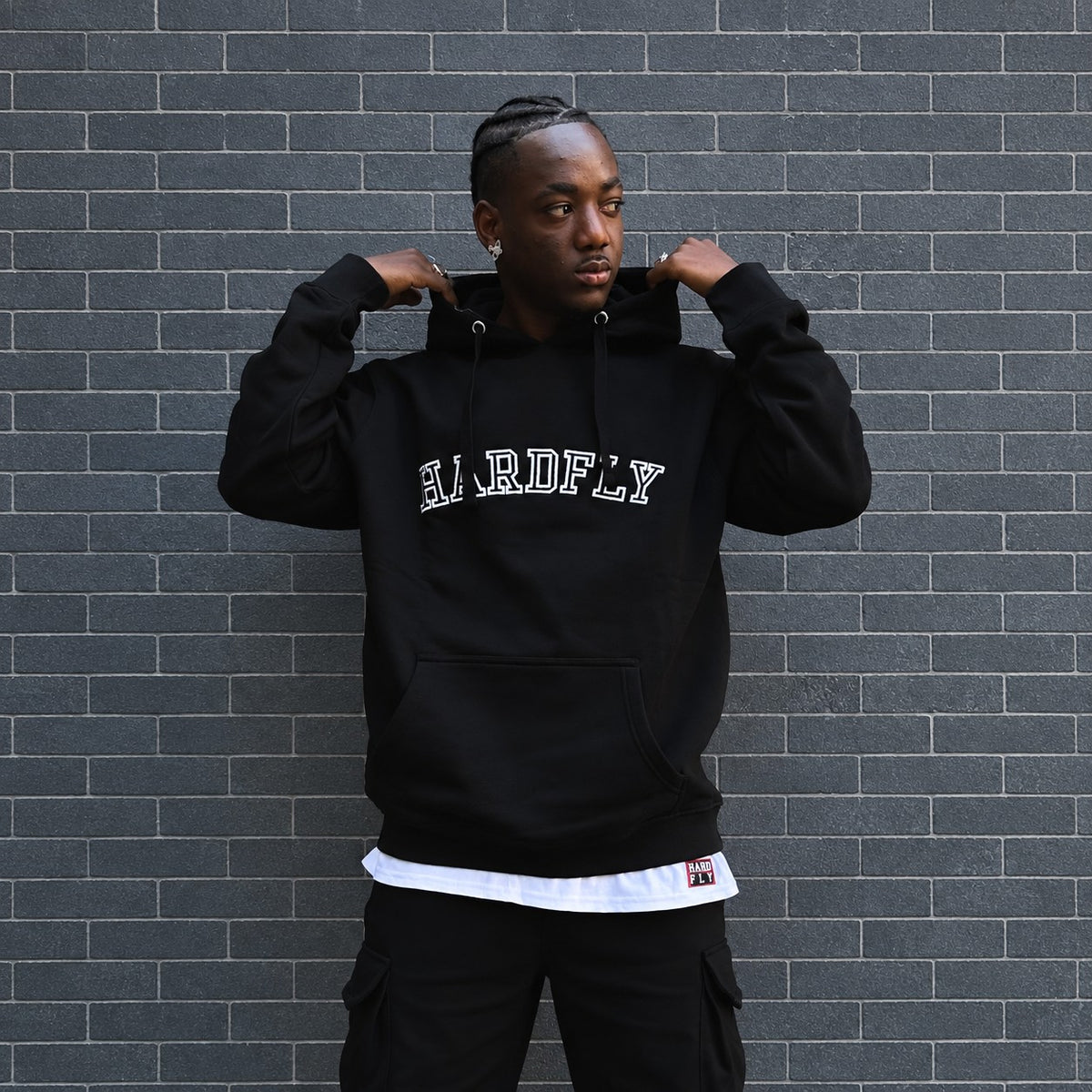 Hoodie HARDFLY College – Negro