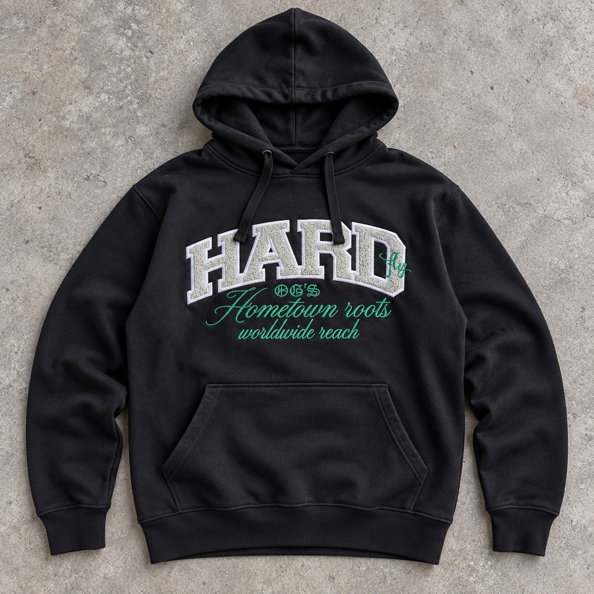 Hoodie HARD Hometown Roots – Negro