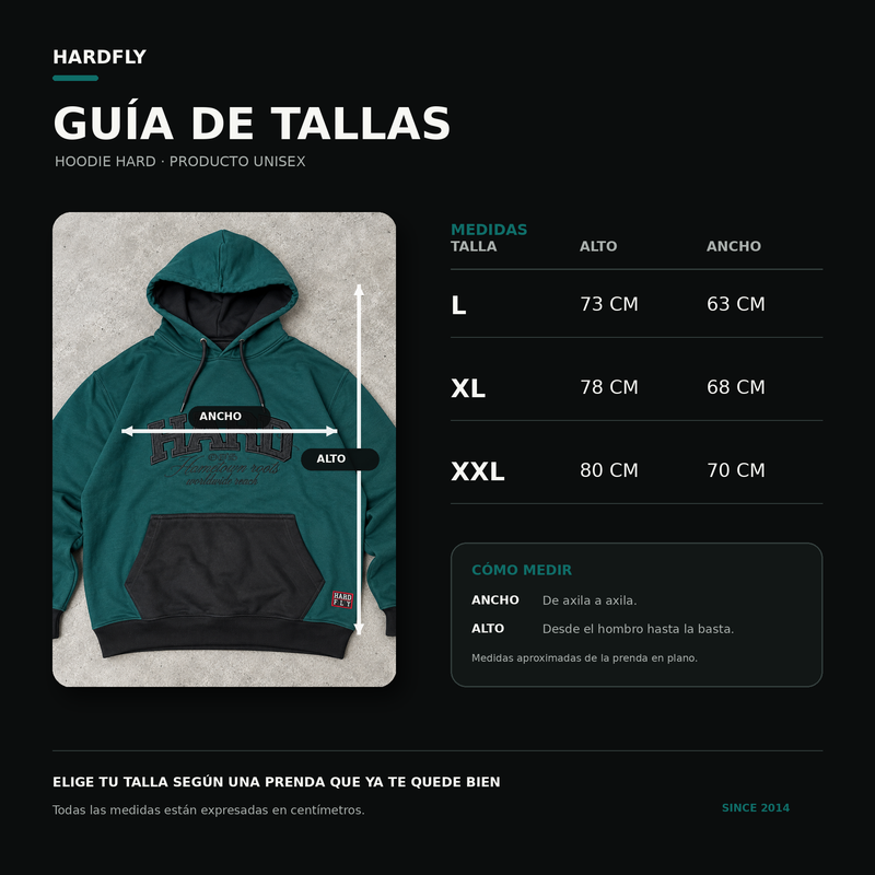 HOODIE OVERSIZE VERDE PETROLEO/NEGRO