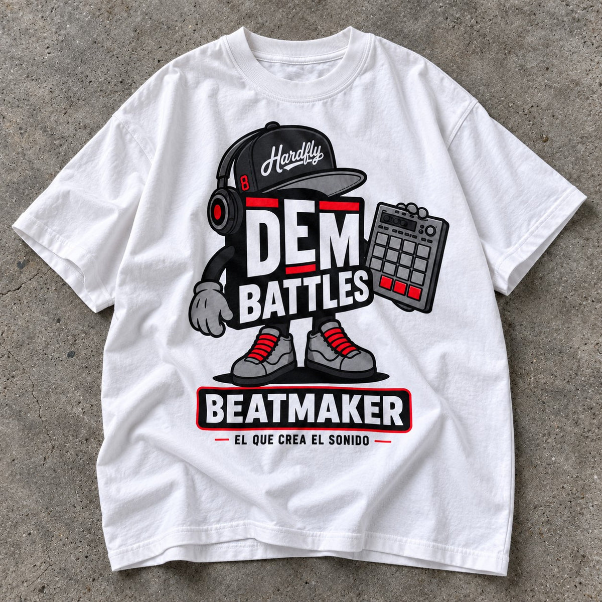 Polera DEM BATTLES Beatmaker – Blanca