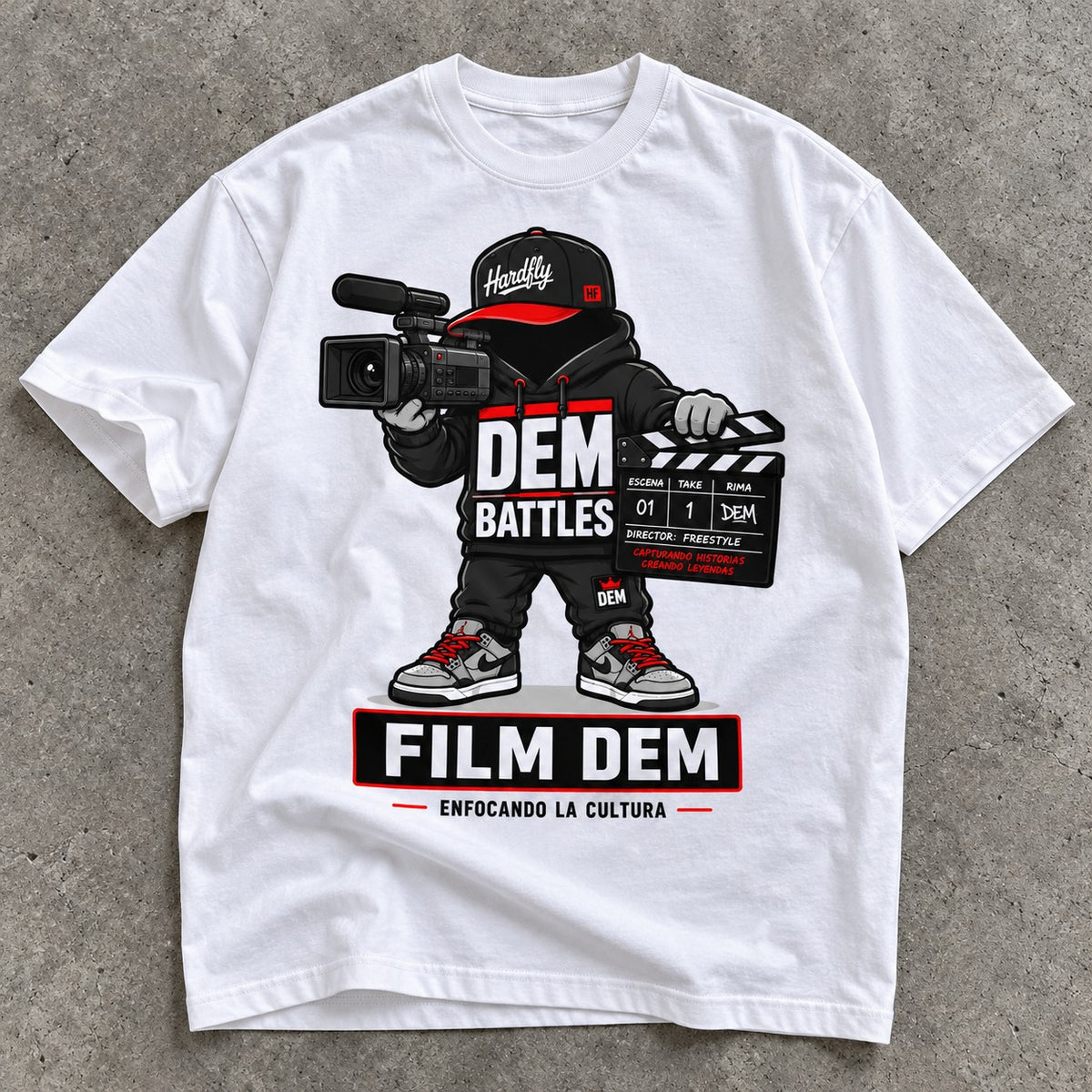 Polera DEM BATTLES Film Dem – Blanca