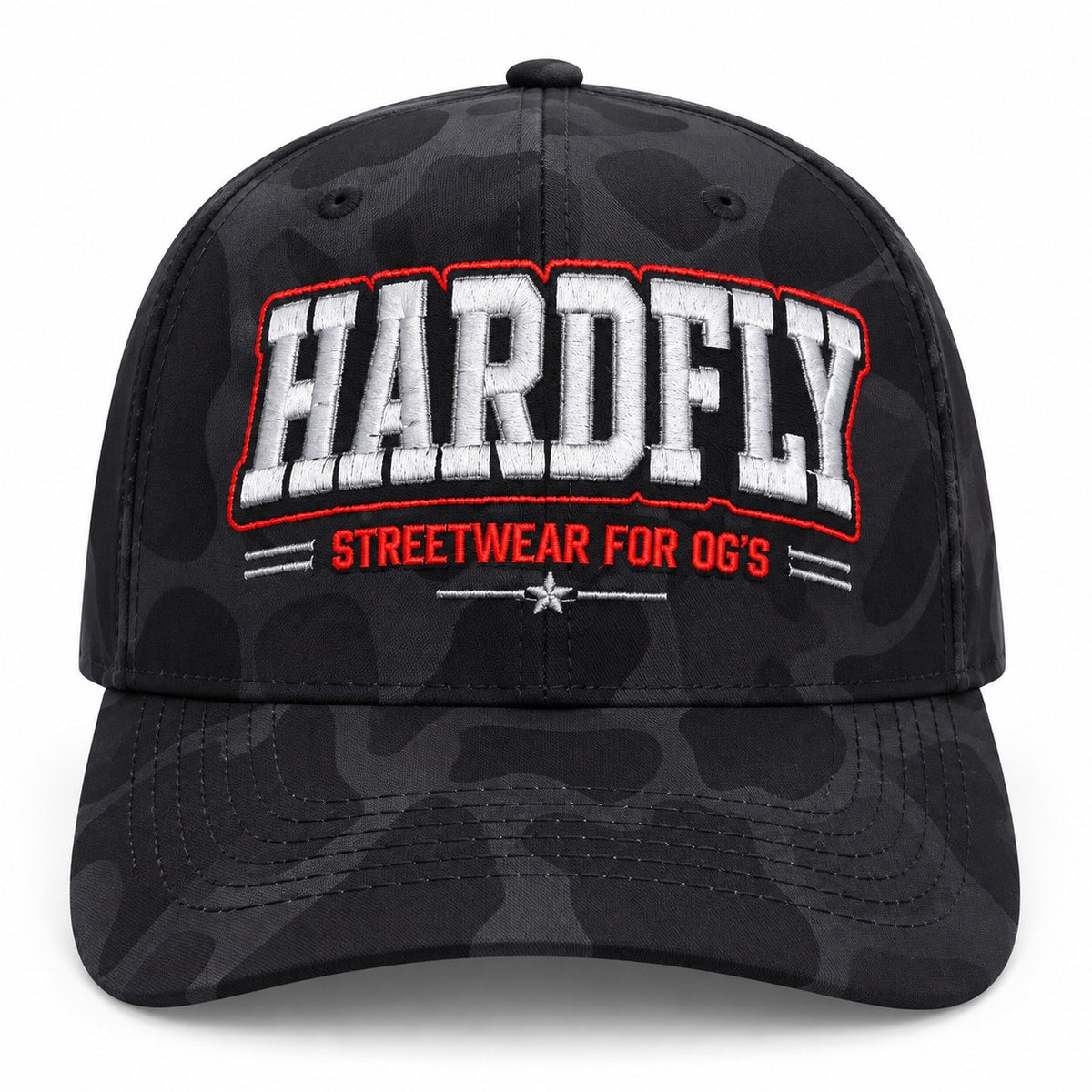 Gorra HARDFLY Streetwear – Camuflaje Negro