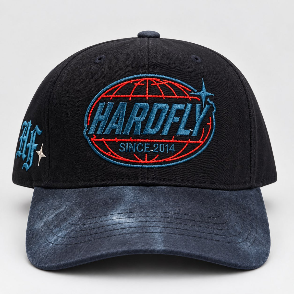 Gorra HARDFLY Since 2014 – Negro/Tie-Dye Azul