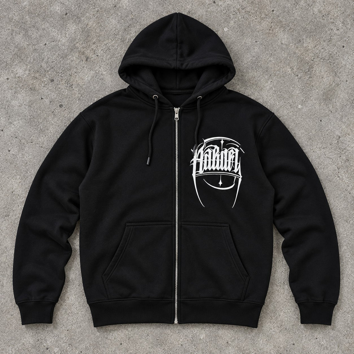 Hoodie Full Zip Hardfly – Negro