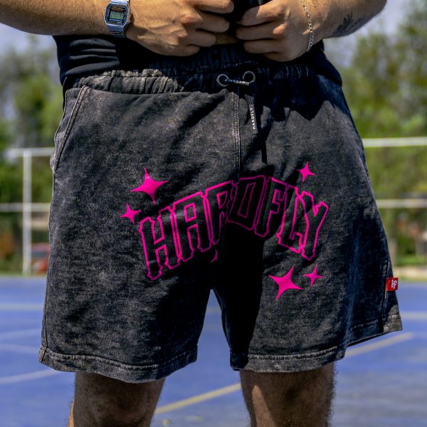 Short Acid Wash Letras Fucsia HF - Imagen 3