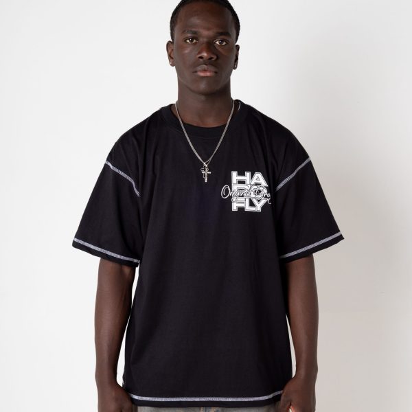 POLERA NEGRA DROP ANIVERSARY 10 OVERSIZE
