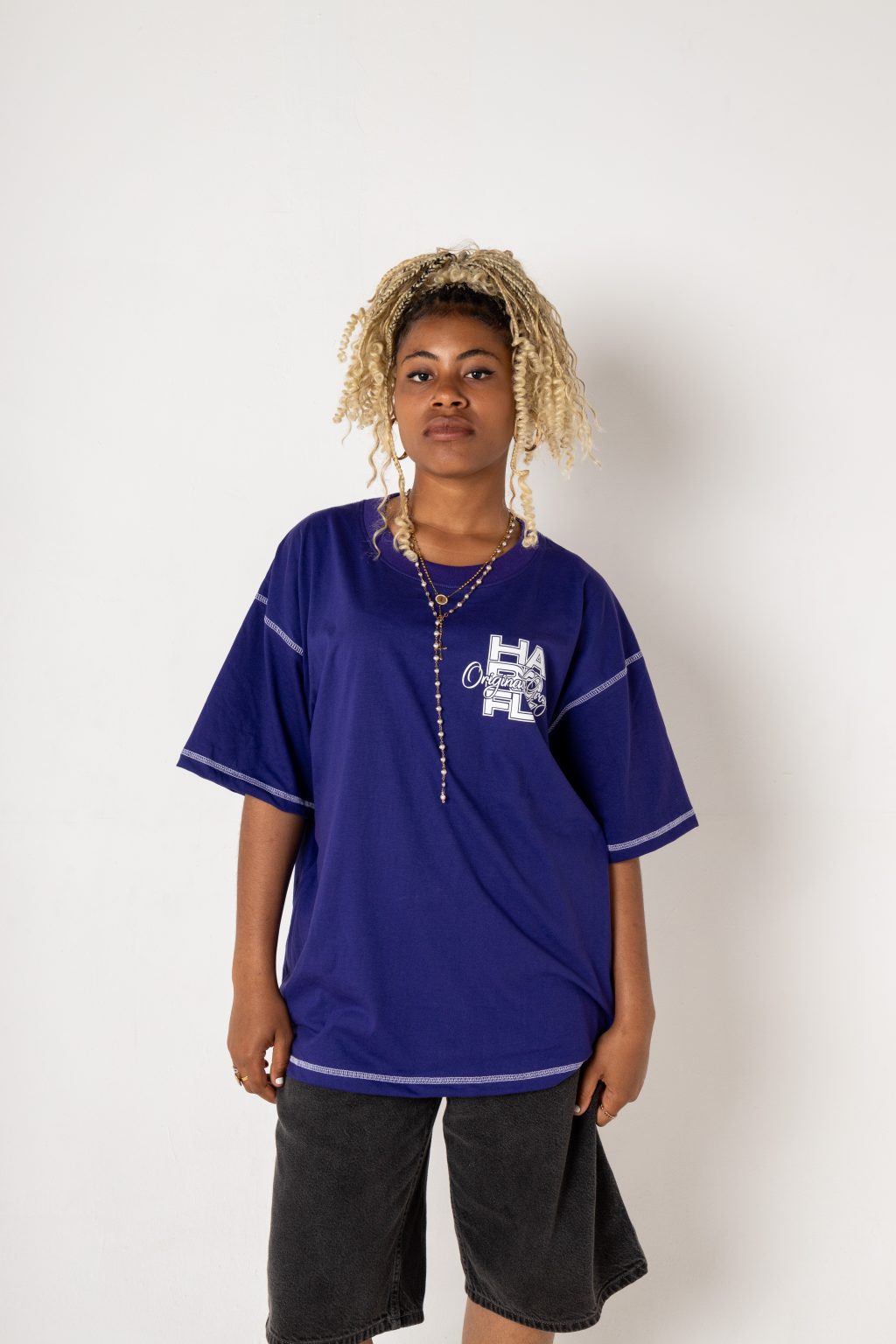 POLERA COLOR MORADO DROP ANIVERSARY 10 OVERSIZE