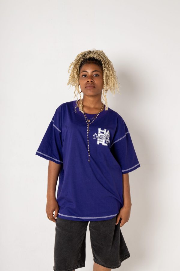 POLERA COLOR MORADO DROP ANIVERSARY 10 OVERSIZE