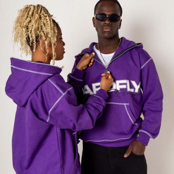 HOODIE MORADO DROP ANIVERSARY 10 OVERSIZE