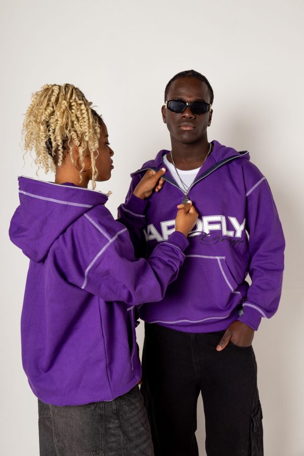 HOODIE MORADO DROP ANIVERSARY 10 OVERSIZE