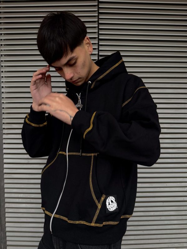 HOODIE BOXY MIXTAPE VERSION BLACK/YELLOW - Imagen 2