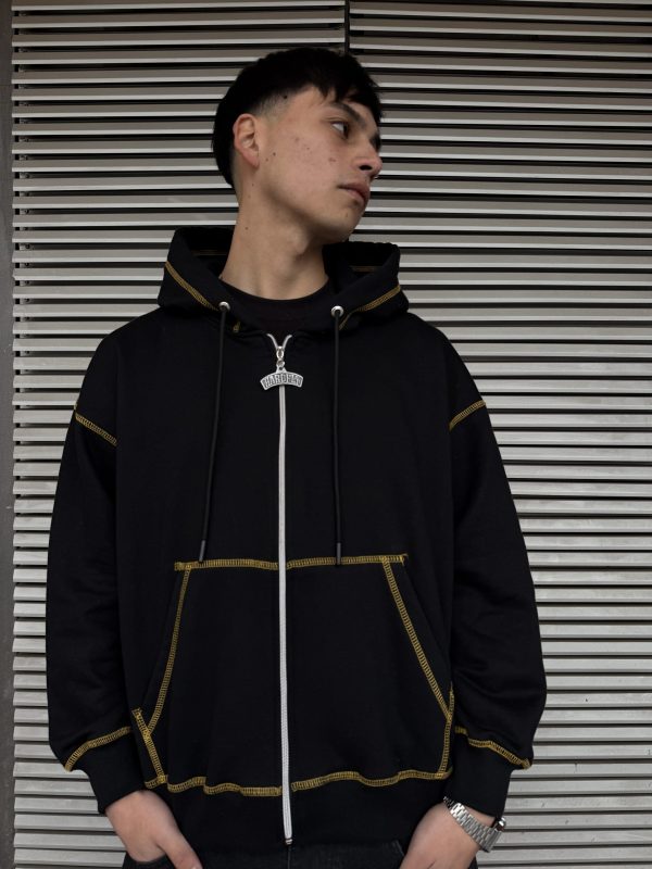 HOODIE BOXY MIXTAPE VERSION BLACK/YELLOW - Imagen 3