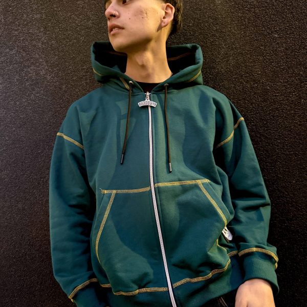 HOODIE BOXY MIXTAPE VERSION VERDE PETROLEO/AMARILLO