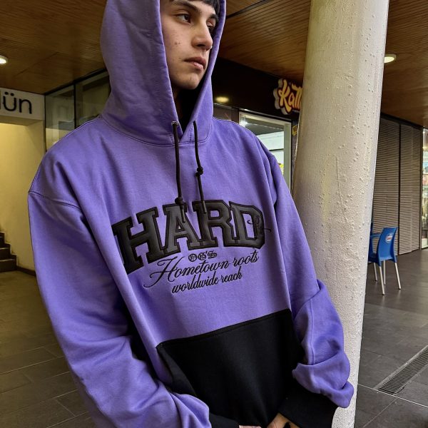 HOODIE OVERSIZE LILA/NEGRO