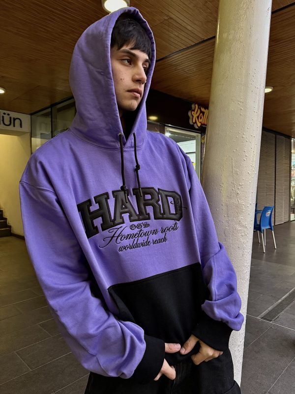 HOODIE OVERSIZE LILA/NEGRO