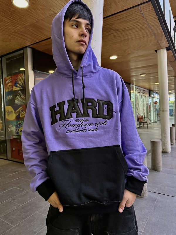 HOODIE OVERSIZE LILA/NEGRO - Imagen 3
