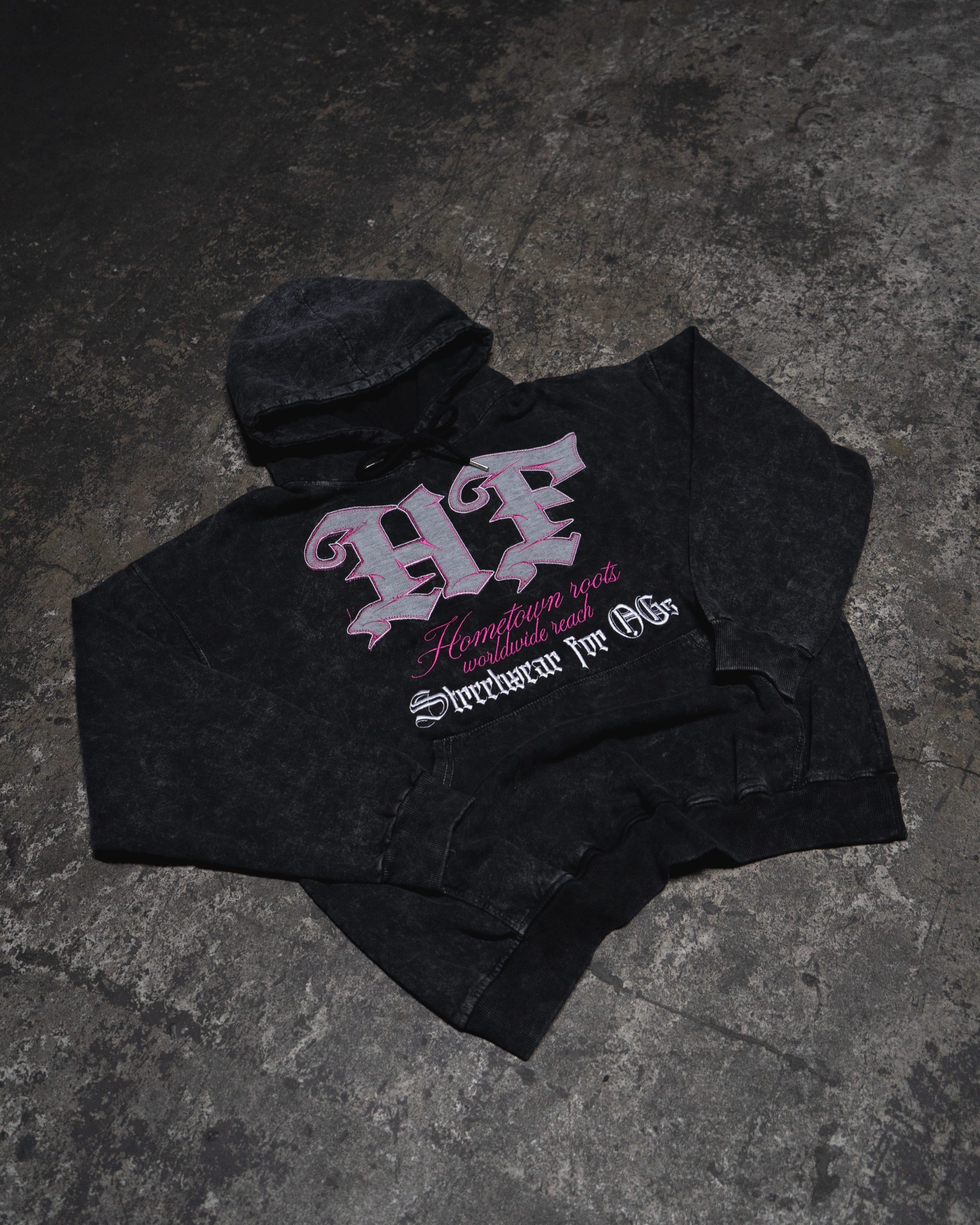 HOODIE ACID WASH BLACKBERRY CREAM P