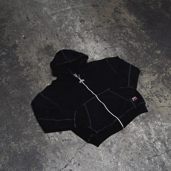 HOODIE BOXY MIXTAPE DOUBLE BLACK FULL ZIP