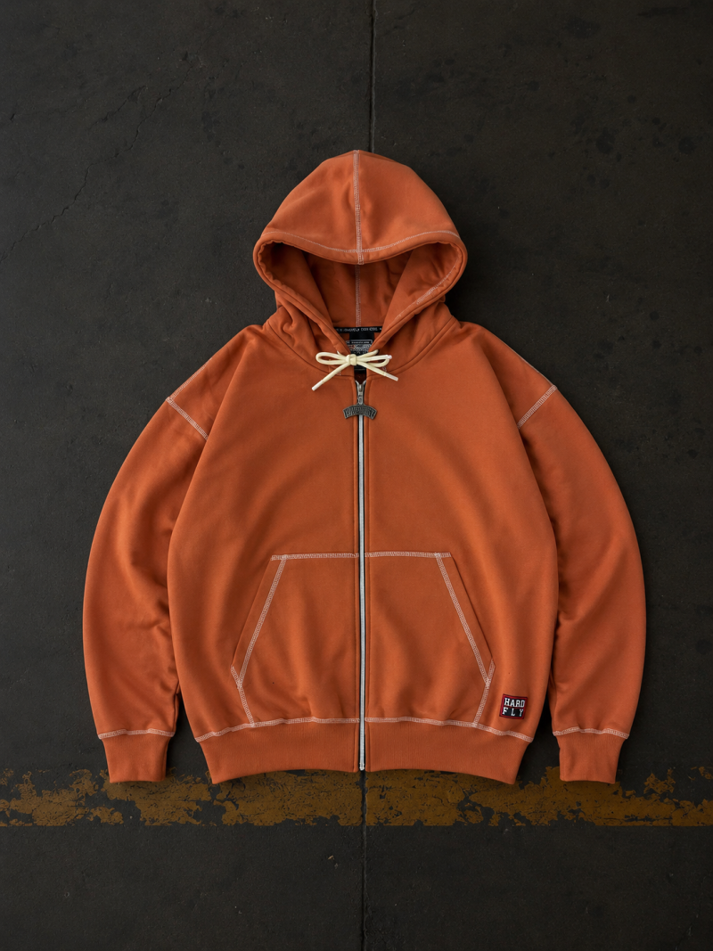 HOODIE BOXY FULL ZIP TERRA CONTRAST