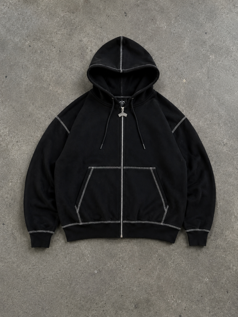 HOODIE BOXY MIXTAPE DOUBLE BLACK FULL ZIP